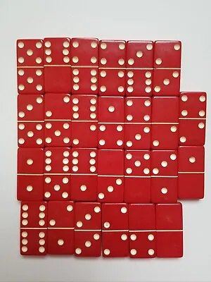 $48.99 • Buy 26 Vintage Beautiful Red Bakelite Dominos 