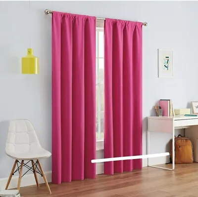 NEW Eclipse Kids Kendall Blackout Window Curtain Panel Rasperry Pink 42x84 • $15.99