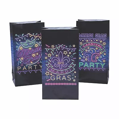 Mardi Gras Glow Treat Bags Party Supplies 12 Pieces • $12.98