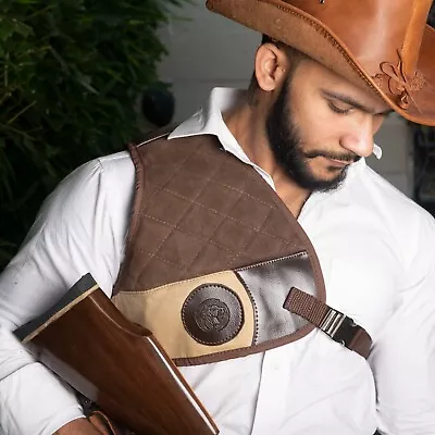 Hulara Leather Shooting Shirt Vest Rifle Shotgun Recoil Reducer Shoulder Pad. • $25.77