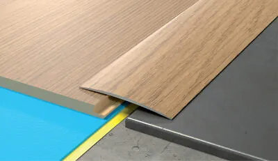 80mm WIDE  Self-adhesive Aluminium Wood Effect Door Edging Floor Trim Threshold • £15.99