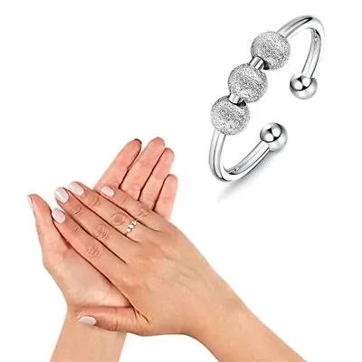 £3.50 • Buy Spinning Fidget Peace Rings Spinner Open Rings Anxiety Worry Rotatable Jewellery