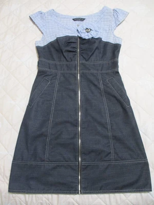 $1 • Buy Ladies Size 8 Denim Mini Dress, Full Zip Through