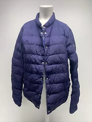 Moncler L Cyclope Giubbotto Down Feather Jacket Snap Down Navy Blue Size 3 Large • $333.33