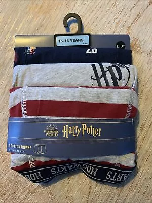 Marks And Spencer Cotton Trunks Underwear 15-16 Years NWT Harry Potter • £8