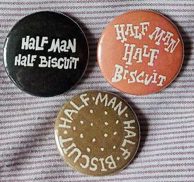 Half Man Half Biscuit Three 25mm Button Badges. Free UK Postage! • £4.39