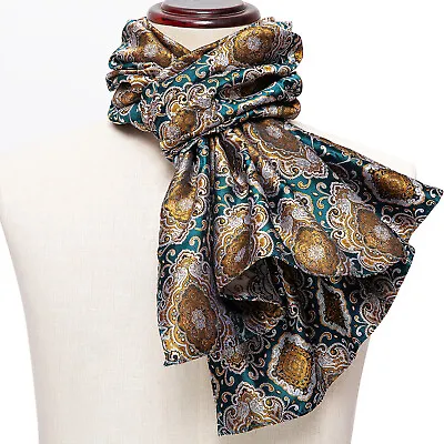 Mens Silk Scarves Tie Red Paisley Fashion Mens Dress Scarf Long Shawls Neck Wrap • $15.99