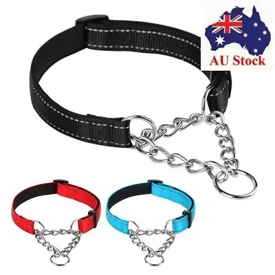 Dog Leash Necklace Martingale Dog Collar Reflective Nylon Fabric Pet Collars • $15.81