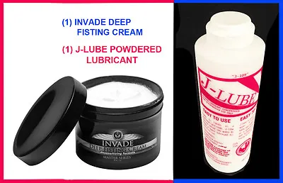 (1) J-Lube Powdered Lubricant + (1) Invade Deep Fisting Cream  • $142.50