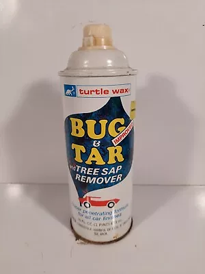 Vintage Turtle Wax Bug & Tar And Tree Sap Remover 16 Oz Can Featuring Red Car • $19.99