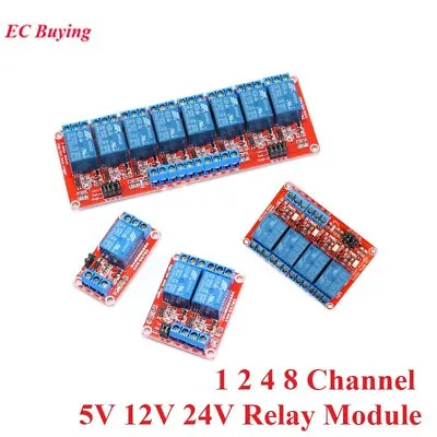 1pcs 1 2 4 8 Channel 5V 12V 24V Relay Module Board High And Low Level Trigger • $6.25