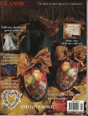 CLASSIC INSPIRATIONS Beautiful Embroidery Magazine #4 1994 Vintage • £9.99