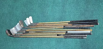 10 Antique Vintage Hickory Wood Shaft Clubs That Need Work Or Cleaning • $89.99