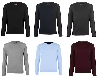 Mens Pierre Cardin V Neck Knitted Jumper Sweater Jersey S M L XL XXL 3XL 4XL • £18.99