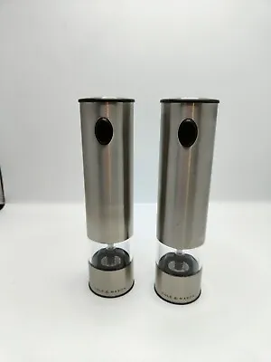 Cole & Mason Battersea Salt And Pepper Mills Electronic Stainless S/Gift Set • £19.99