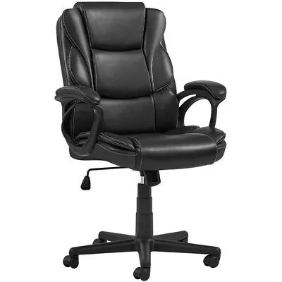 Big And Tall Office Desk Chair PU Leather Executive Chair With Padded Armrest • $92.99