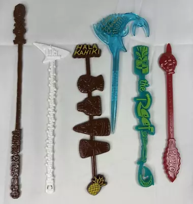 6 TIKI Bar Swizzle Stick Reef Hala Kahiki Hidden Harbor Trader Sam's 2022 Ohana • $26.99