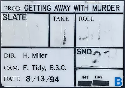 1996 Getting Away With Murder Set Used Film Slate Dan Aykroyd Bonnie Hunt Movie • $40