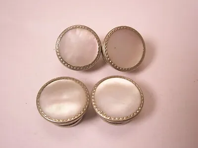 White Mother Of Pearl Vintage Victor/Edwardian ONE PIECE Cuff Links Snap Style • $43.99