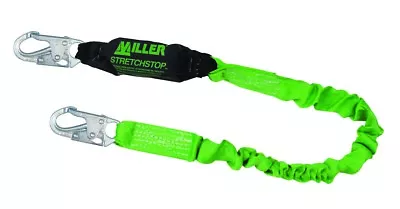 Miller (913B/4FTGN) Stretchstop Green 310lbs Cap. 4Ft Heavy Duty Webbing Lanyard • $69.95