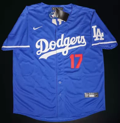 NWT Shohei Ohtani Jersey Mens Medium Blue Los Angeles Dodgers #17 Stitched • $48.99