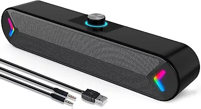 Sound Bar Computer Speaker PC Laptop Desktop Small Compact Wired Audio Music NEW • $39.90