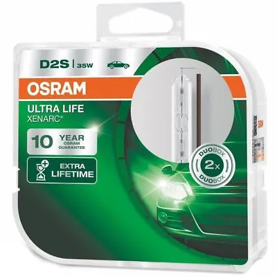 $94.92 • Buy Osram Ultra Life D2S Headlight 4x Longer Life Xenon Bulb 66240ULT-HCB Twin