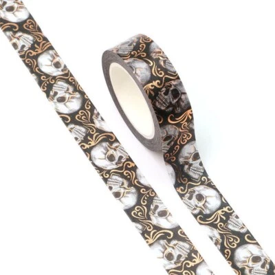 $5.50 • Buy Washi Tape Skull Halloween Rose Gold Foil 15mm X 10m