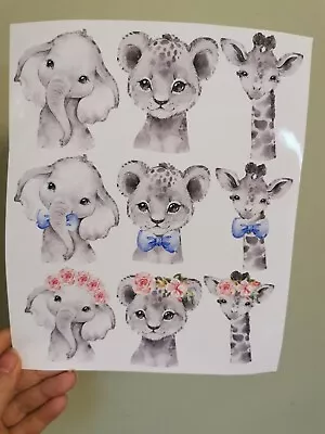 £10.99 • Buy Safari Animal Stickers Or Iron On Transfers Lion Cub, Elephant , Giraffe