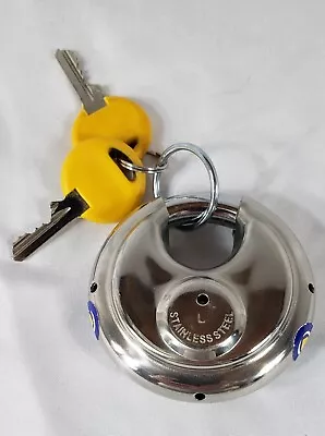 Life Storage Disc Lock 2.75  Stainless Steel Lock LS-670 With 2 Keys Used • $15