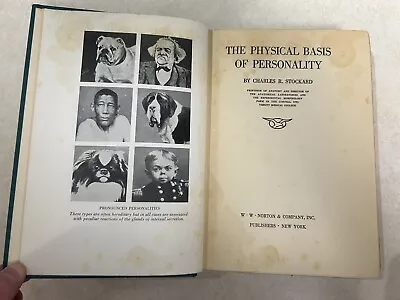 Vintage The Physical Basis Of Personality Charles R. Stockard First Edition 1931 • $17