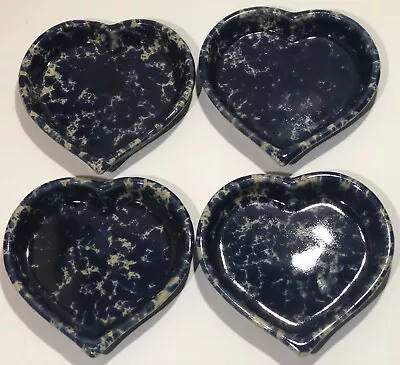 4 6  Bennington Potters Heart Shaped Dish Blue Agate 1949t Trinket Pottery • $74.99