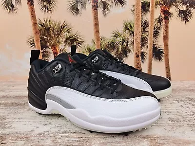 Air Jordan XII 12 Retro Low Golf Shoes Black White DH4120-010 Men's Size 10 NEW • $179.99