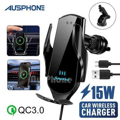 Wireless Charger Car Mount Phone Holder Air Vent Stand For Apple IPhone Samsung • $28.95