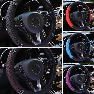 15  Universal Auto Car Steering Wheel Cover Good Grip PU Leather Car Accessories • £8.86