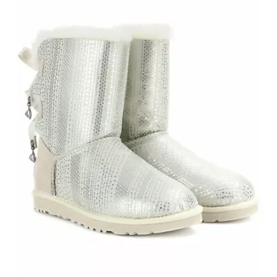 Ugg 1004791 Bailey Bow '' I DO'' Boots With BLING Womens Size 7 M  $295.00 • $165.60
