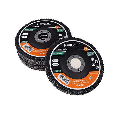 Fokus 10 Pack 5  X 7/8   Grit 40  Zirconia Flap Disc Grinding Wheels T29 • $28.99