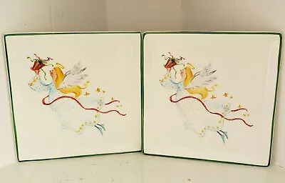 2 Vtg Angel Gift Snack Dessert Plates Blitzen Christmas Visions 03282 Holiday • $14.99