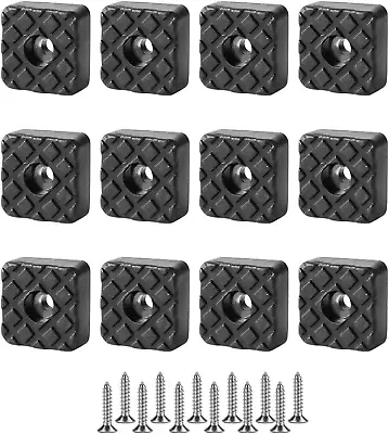 12Pcs Non-Slip Rubber FeetRubber Furniture PadsBlack Square Rubber Chair Leg • £4.87