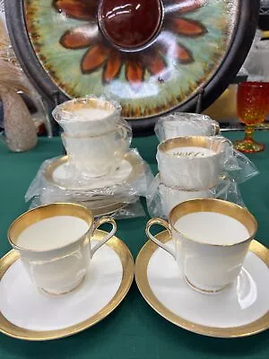 Mikasa Harrow Fine Bone China Coffee Cup & Saucer Sets Of 8 Brand New 129 • $109.99