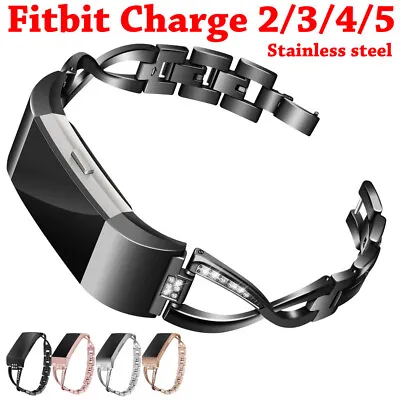 Stainless Steel Metal Wrist Band Wristband Watch Strap Lady Fitbit Charge 3 4 5 • $14.24