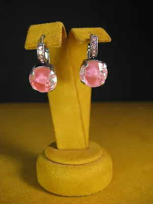 MARIANA JEWELRY EARRINGS SWAROVSKI CRYSTALS PINK SILVER PL Gift Mother's Day • $48