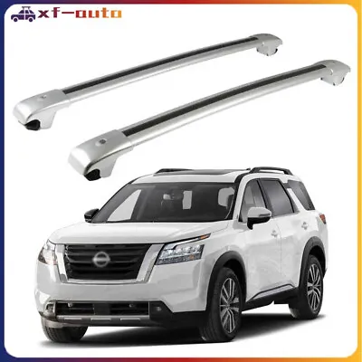 Fits For Nissan Pathfinder 2022-2023 Crossbar Roof Rack Rails Rack Bars Silver • $260.21