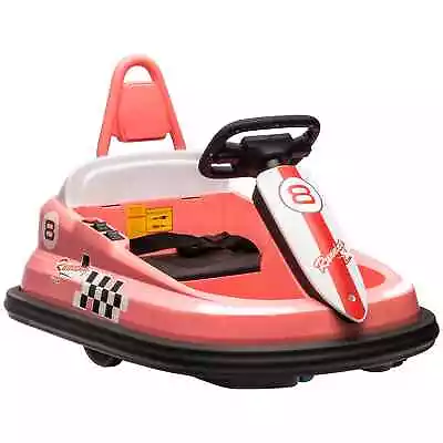 Electric Kids Ride On Pink 6V Battery Powered Bumper Spin Car W/ Horn Lights • £86.39