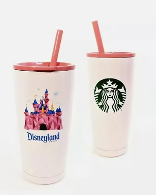 Disney Parks Disneyland Pink Castle Starbucks Cup With Straw New In Box • $50