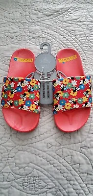 Disney Parks Minnie Mouse Slides Sandal Flip Flops Youth Girls Size US 2/3 NEW • $11
