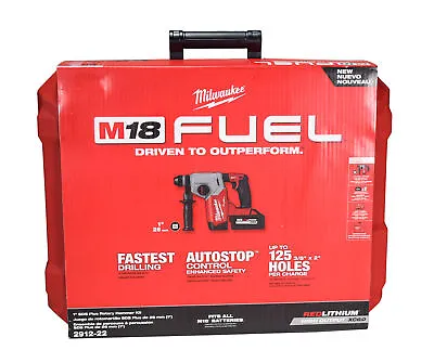 Milwaukee 2912-22 M18 Fuel 18V 1  SDS Plus Rotary Hammer With Battery & Charger • $498.95