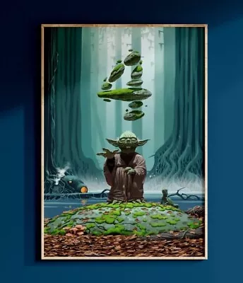 Star Wars Jedi Master Yoda Poster Dagobah Print Luke May The 4th Be With You Art • $38.99