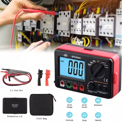 Digital Multifunction Insulation Resistance Tester Megger Meter LCD Backlight UK • £39.59