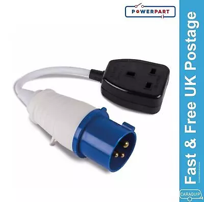 Main Hook Up UK Conversion Lead Socket Adaptor Camping Caravan Site Electric • £7.49